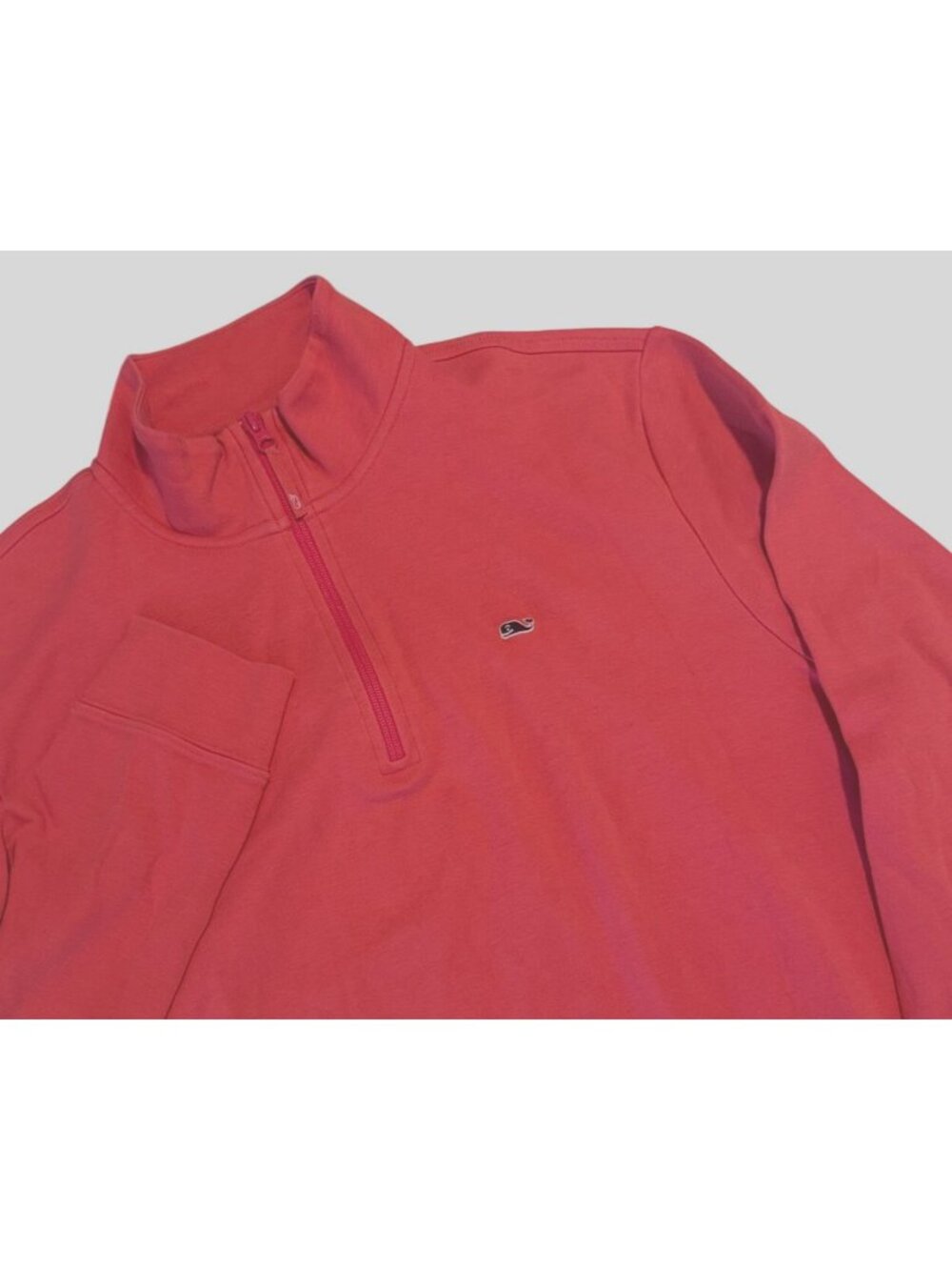 Vineyard Vines Peach Long Sleeve Quarter Zip Cotton Pullover Size Large